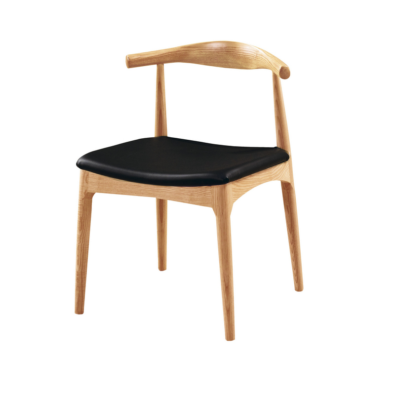 餐椅北欧实木牛角椅复古美式现代简约家用书桌椅高凳餐厅靠背椅子 餐厅实木餐椅