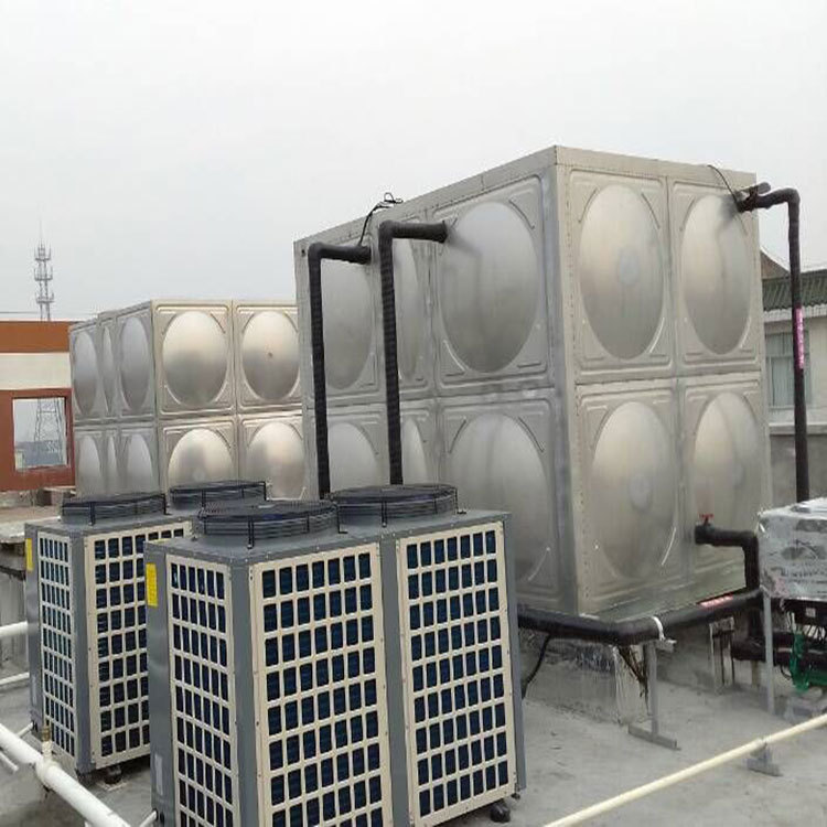 2吨2匹空气能热水器安装，太阳能热泵安装，工厂热水安装
