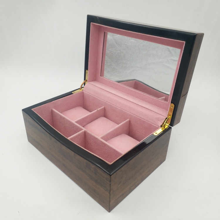 手表木盒包装厂订制白色喷漆长方形双层6位放手表的套装收纳木盒 实木木盒图片