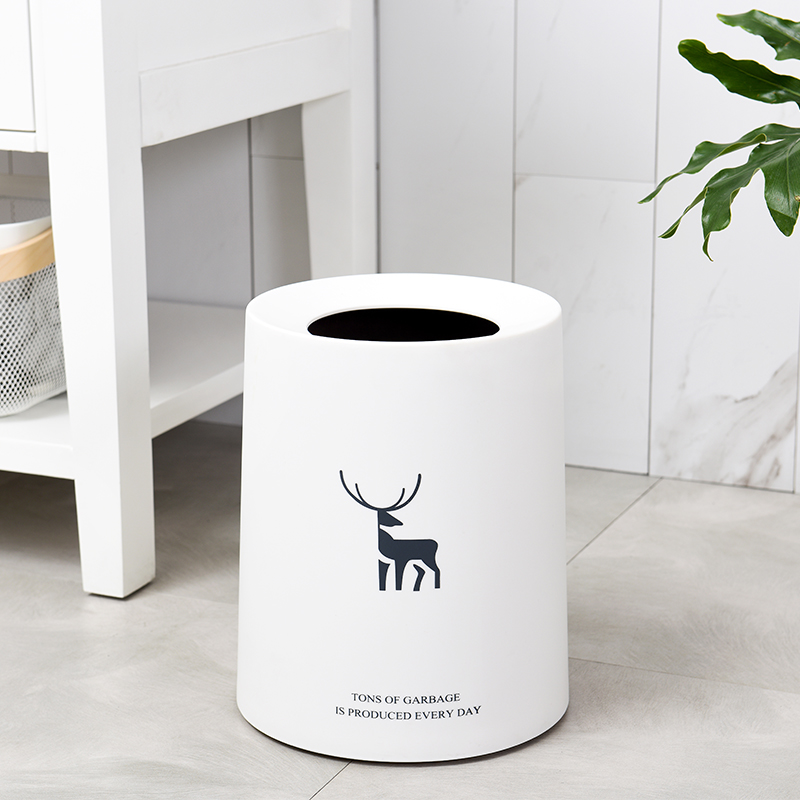 欧式北欧创意卫生间办公室卧室客厅家用无盖纸篓垃圾桶 北欧创意卫生间卧室客厅家用垃圾桶