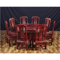 红木家具黄花梨圈椅 刺猬紫檀太师椅 靠背椅 茶几茶台实木三件套