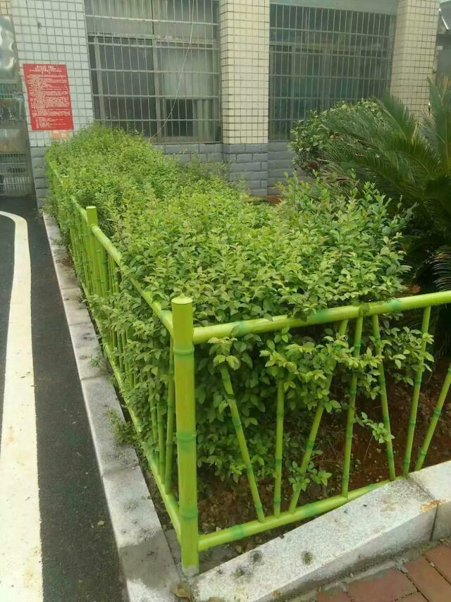 天津仿竹节围墙栏杆，园林仿竹围栏，市政竹节管护栏，不锈钢仿竹栅栏可根据客户要求定制