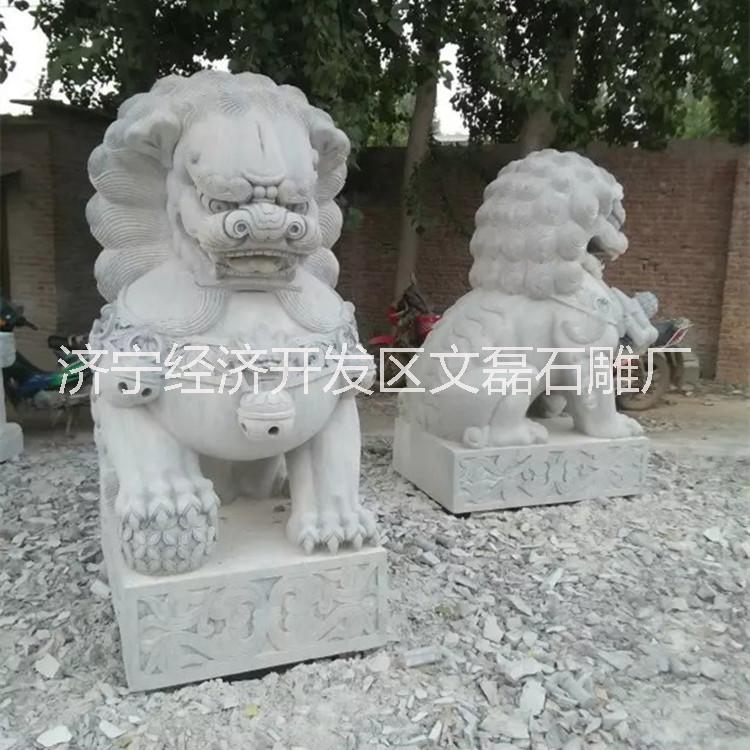 济宁市石狮子厂家石狮子批发定做 景区入口石雕狮子
