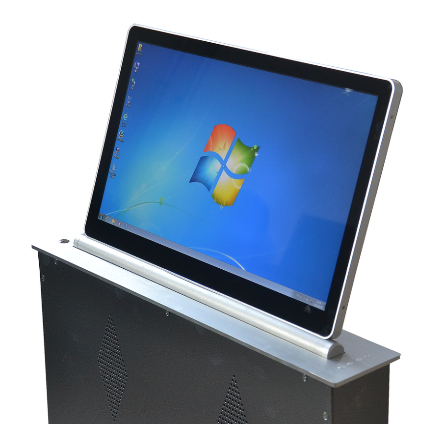 西安无纸化会议系统液晶屏升降器17.3寸液晶屏翻转器电子桌牌会议话筒