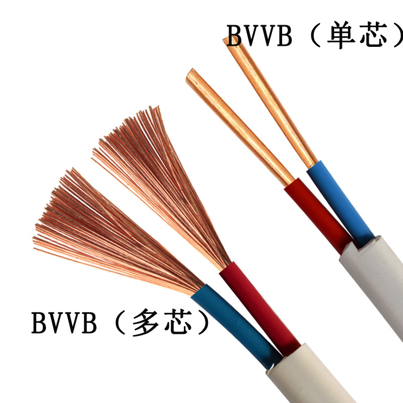 二芯多支BVVB平行线 深圳市金环宇电线电缆BVVB白色多支平行线0.5平方家装用线图片