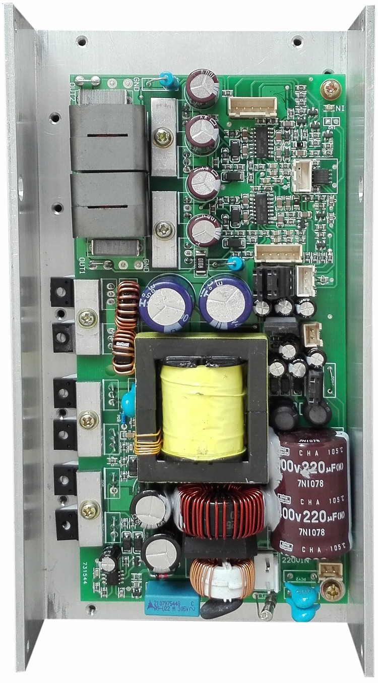 D类数字功放板模块LLC谐振单通道8欧1400W 开关电源一体