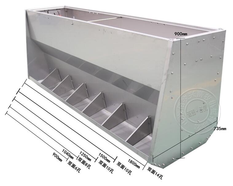 喂猪食槽不锈钢料槽自动采食槽双面料槽育肥猪食槽厂家小猪料槽桶式自动食槽