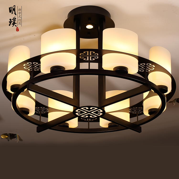 新中式灯具 客厅 简约现代 吸顶南昌新中式吸顶灯代理