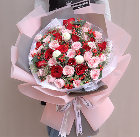 33朵粉红玫瑰鲜花速递生日北京上海广州深圳东莞清远珠海惠州厦门同城花店送花束