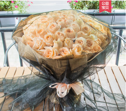 茂名市香槟玫瑰花束生日礼盒鲜花速递南京厂家