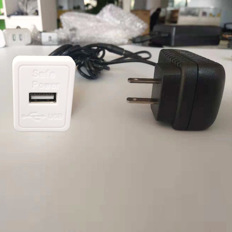 沙发办公桌家具内置安装手机USB充电器 白色单口手机USB充电器