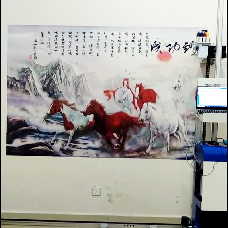 3D智能户外墙面彩绘机承接墙绘工程必备背景山水画图案打印机