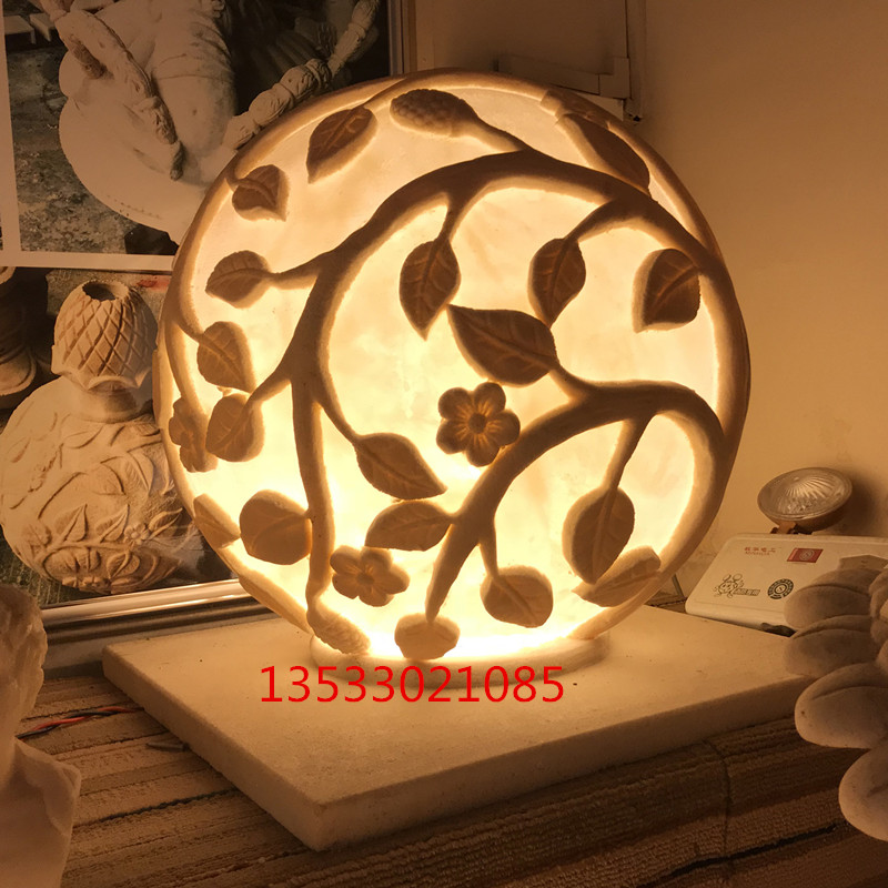 广州市砂岩透光灯罩|欧式透光圆球雕花灯厂家