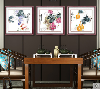 中国风字画植物花鸟  字画中式花鸟斗方装饰画