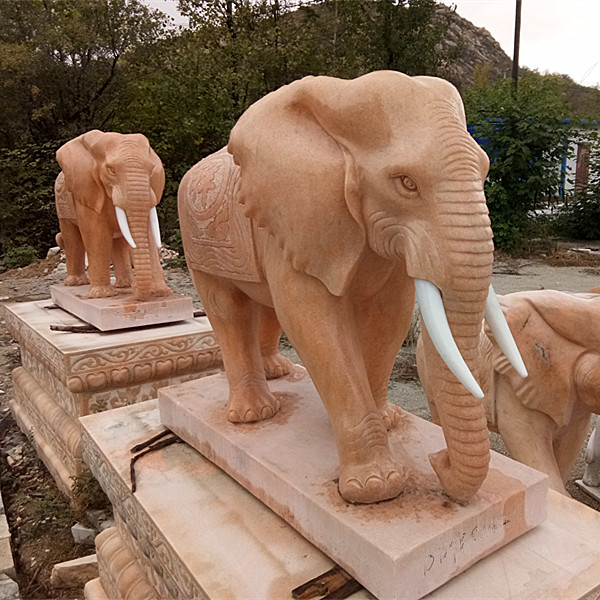 石雕大象价格 大象石雕哪家好 晚霞红石雕大象报价 石雕大象多少钱一对 曲阳大象雕塑厂家