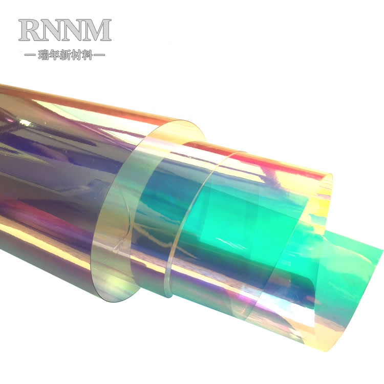 RNNM瑞年 厂家直销彩虹膜PVC 彩色透明幻彩膜 七彩炫彩镭射图片