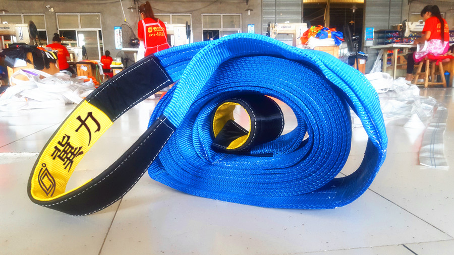 冀力牌十五吨彩色扁平吊装带加强耐磨型适用于大型起重吊装现场