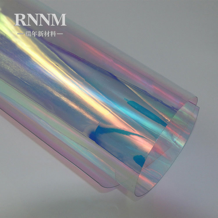七彩膜RNNM瑞年 厂家供应镭射彩虹膜 七彩膜 透明幻彩PVC 炫彩箱包材料