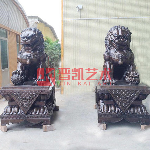 广州铜狮子定制，铜麒麟加工厂，汇