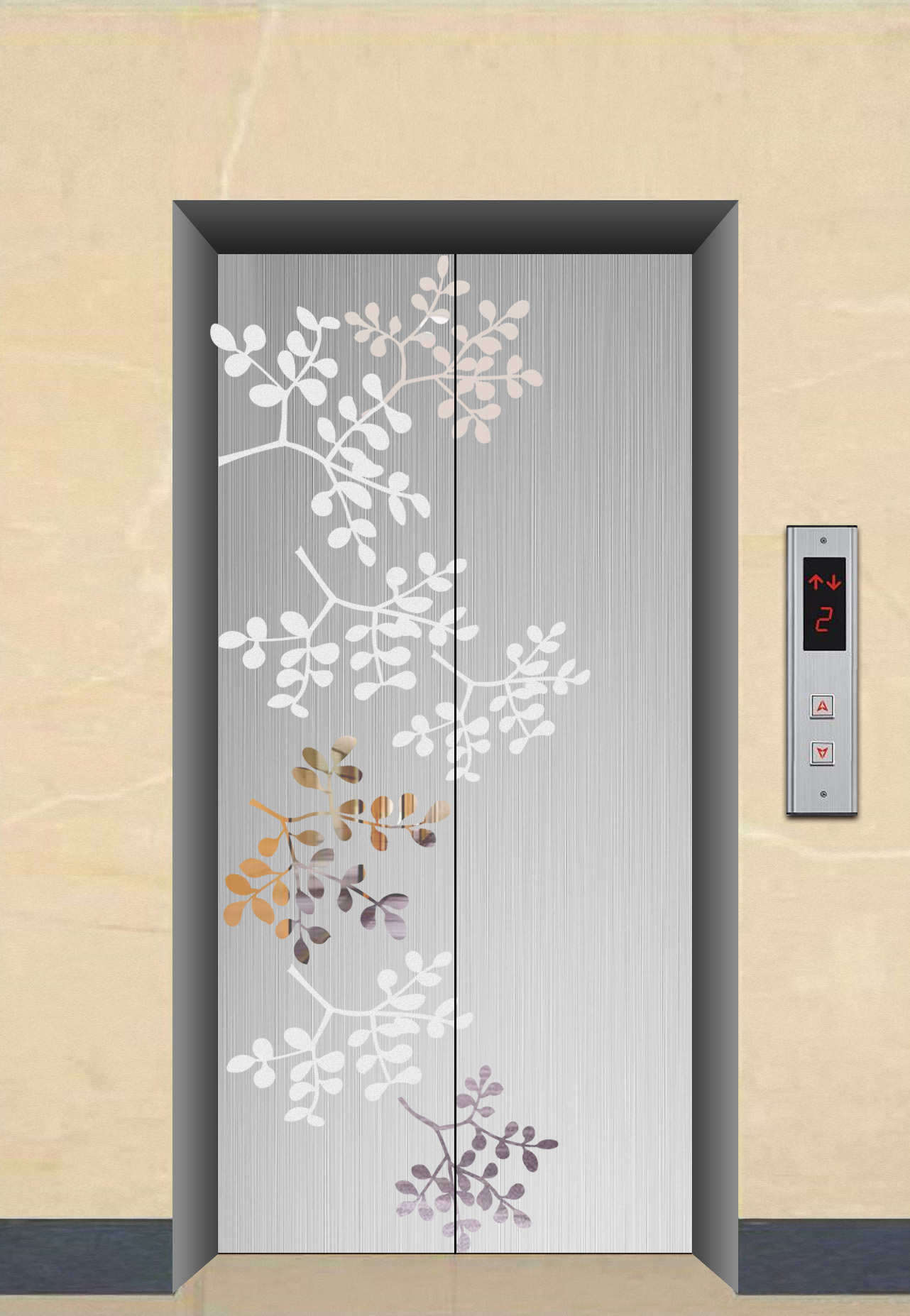 厂家定制彩色不锈钢电梯蚀刻钛金图片