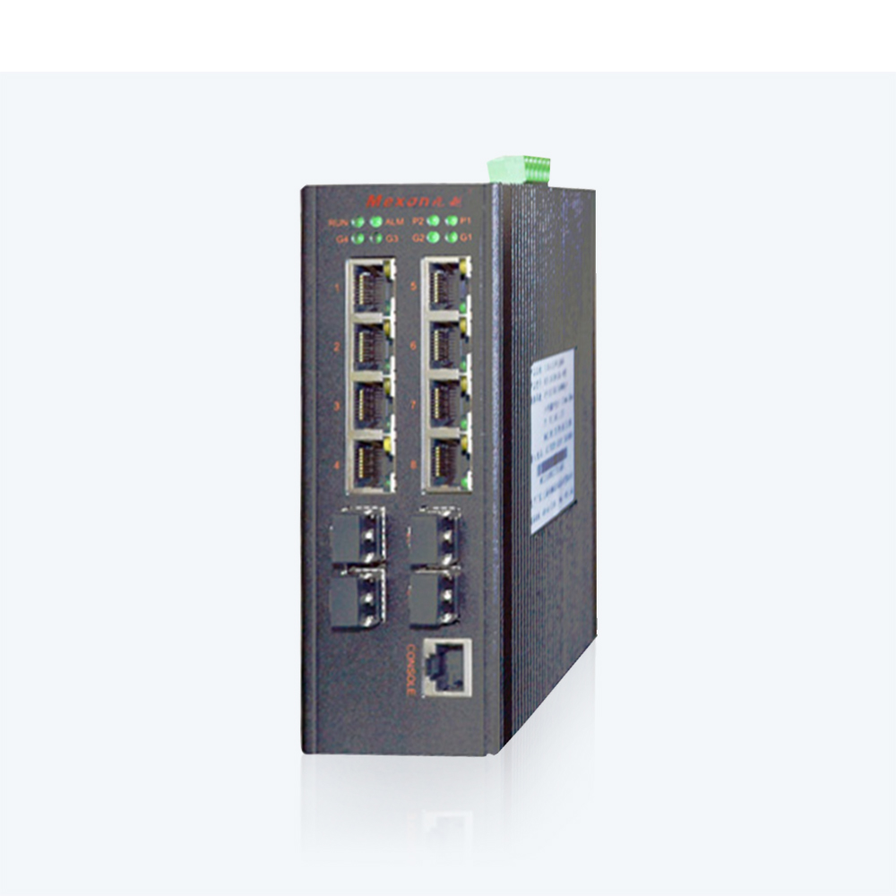 MIE-2418-R4 8GE+4GSFP+4R串口卡轨式千兆网管型工业以太网交换机