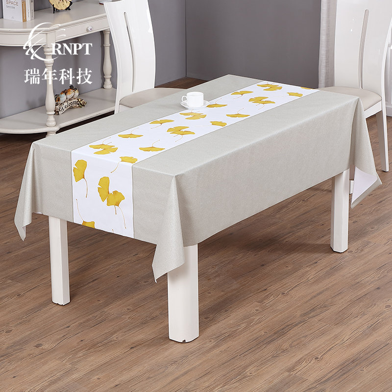 RNPT瑞年 厂家直销新品简约防水台布PVC塑料桌布印花餐桌布