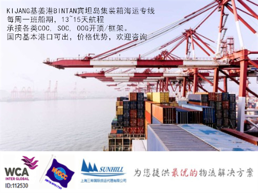 上海出口KIJANG基姜港海运费 印尼BINTAN宾坦岛整箱散杂运输服务图片