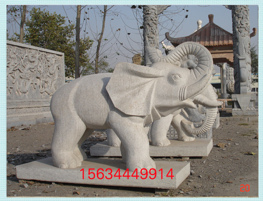 户外大型石头大象加工厂 园林大象石雕制作 石制大象雕像图案图片