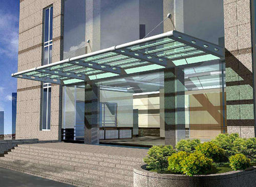 广州玻璃雨棚厂家直销定制 加工安装玻璃雨棚订做设计电话