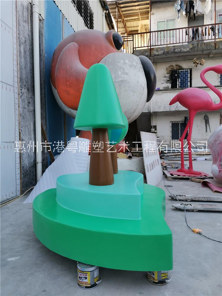 惠州市玻璃钢仿真小树模型雕塑摆件厂家绿色环保主题玻璃钢仿真小树模型雕塑摆件
