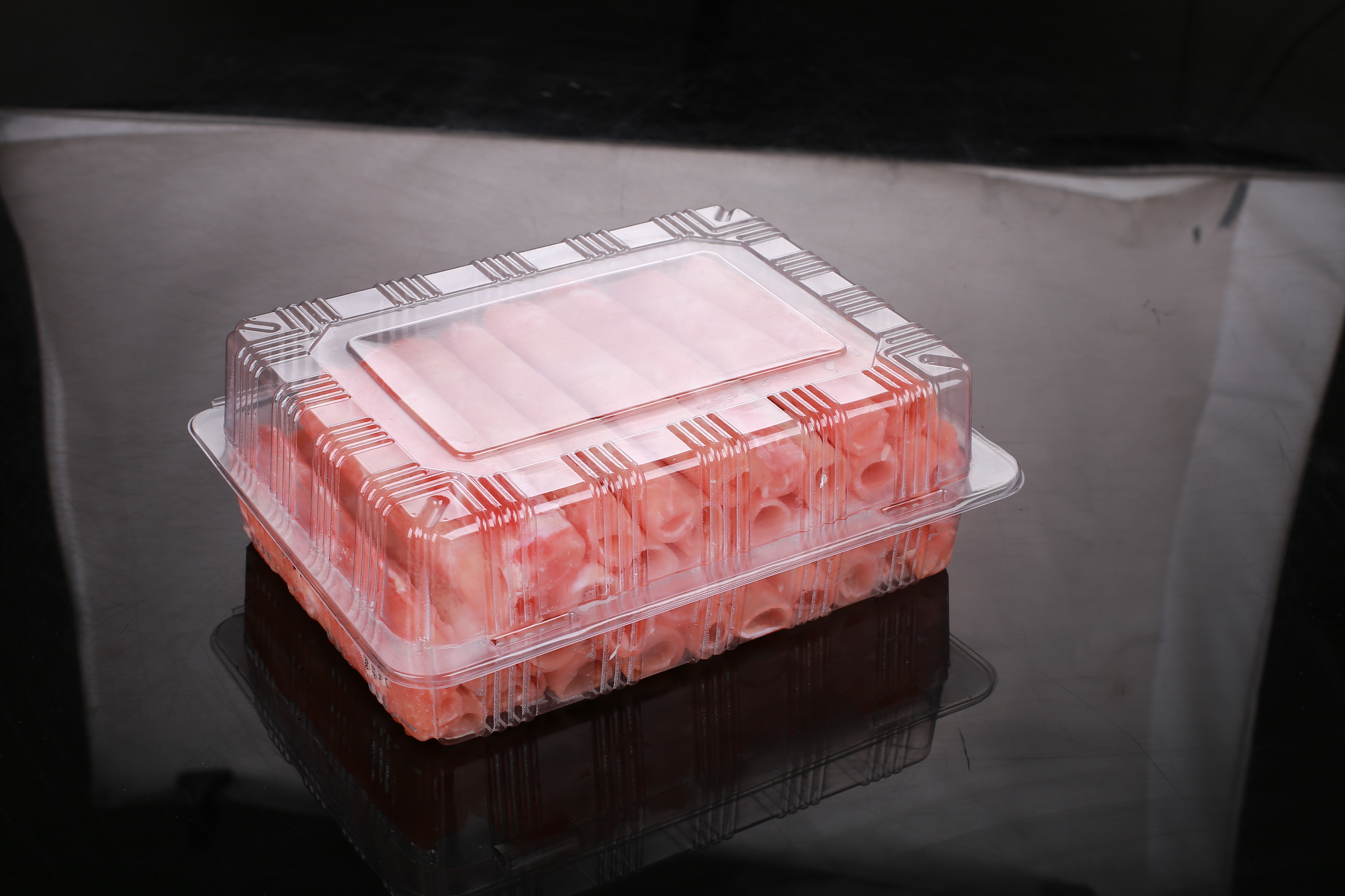 一次性肉片塑料盒一次性肉片塑料盒一斤装一次性透明肥牛肉卷涮锅肉片盒食品盒