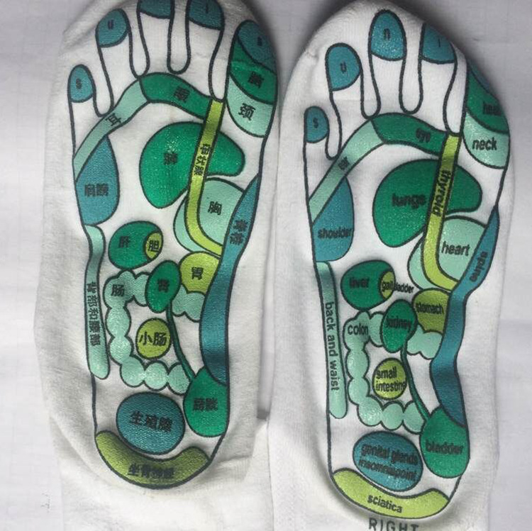 厂家直销外贸产品纯棉穴位袜二指袜中老年人足疗袜图片