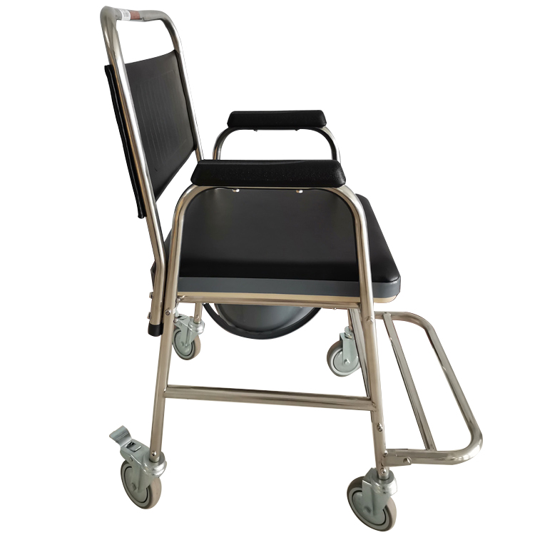 衡水市不锈钢带轮坐便椅B08-12厂家不锈钢带轮坐便椅B08-12