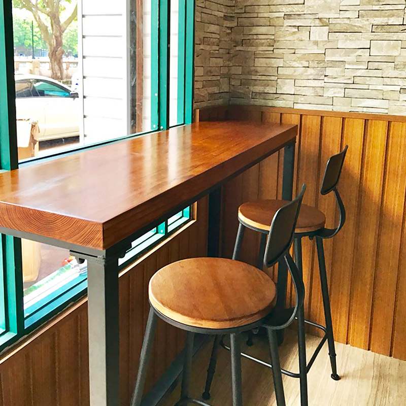 吧台餐桌椅子 条桌实木椅子 客厅家用餐厅餐桌  现代欧式田园小户型餐桌图片