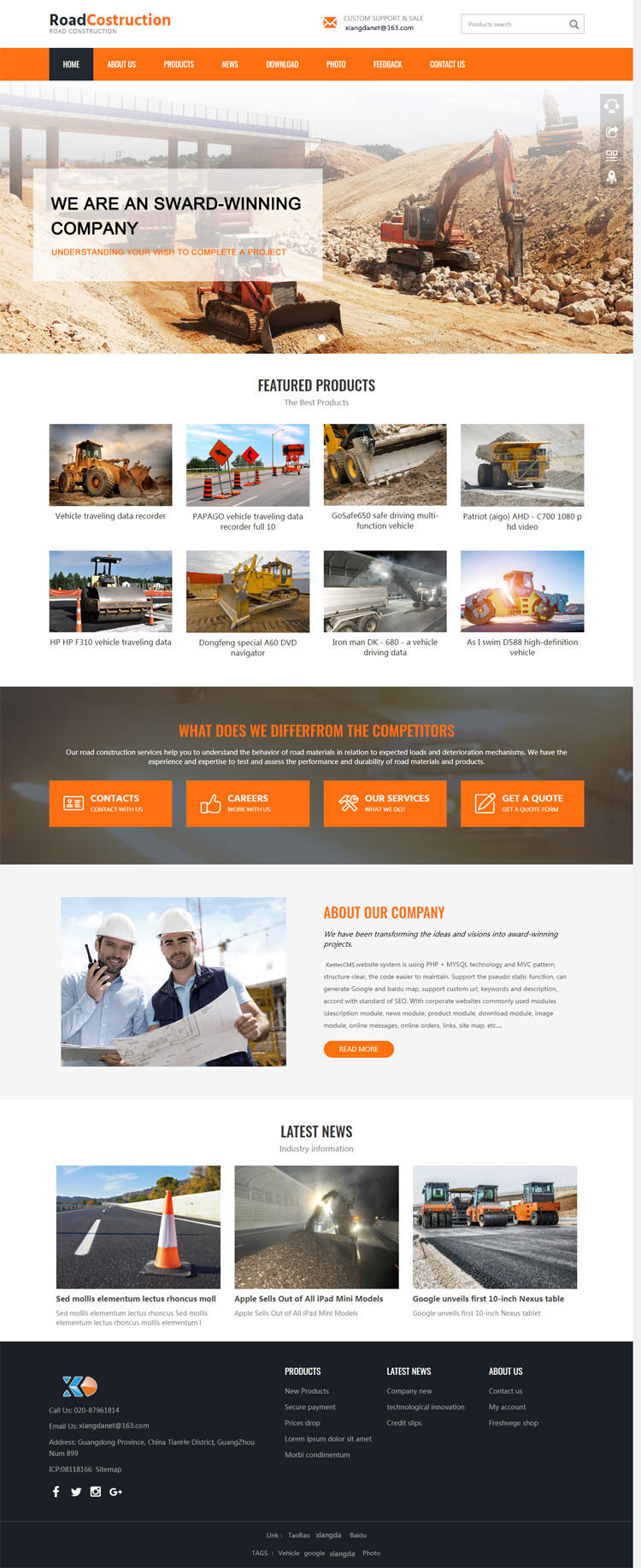 福建企业网站建设 | 机械施工建筑工程双语网站制作
