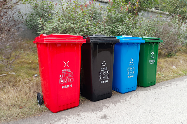 湖南利鑫PZ0120 120L户外分类垃圾桶物业垃圾桶图片