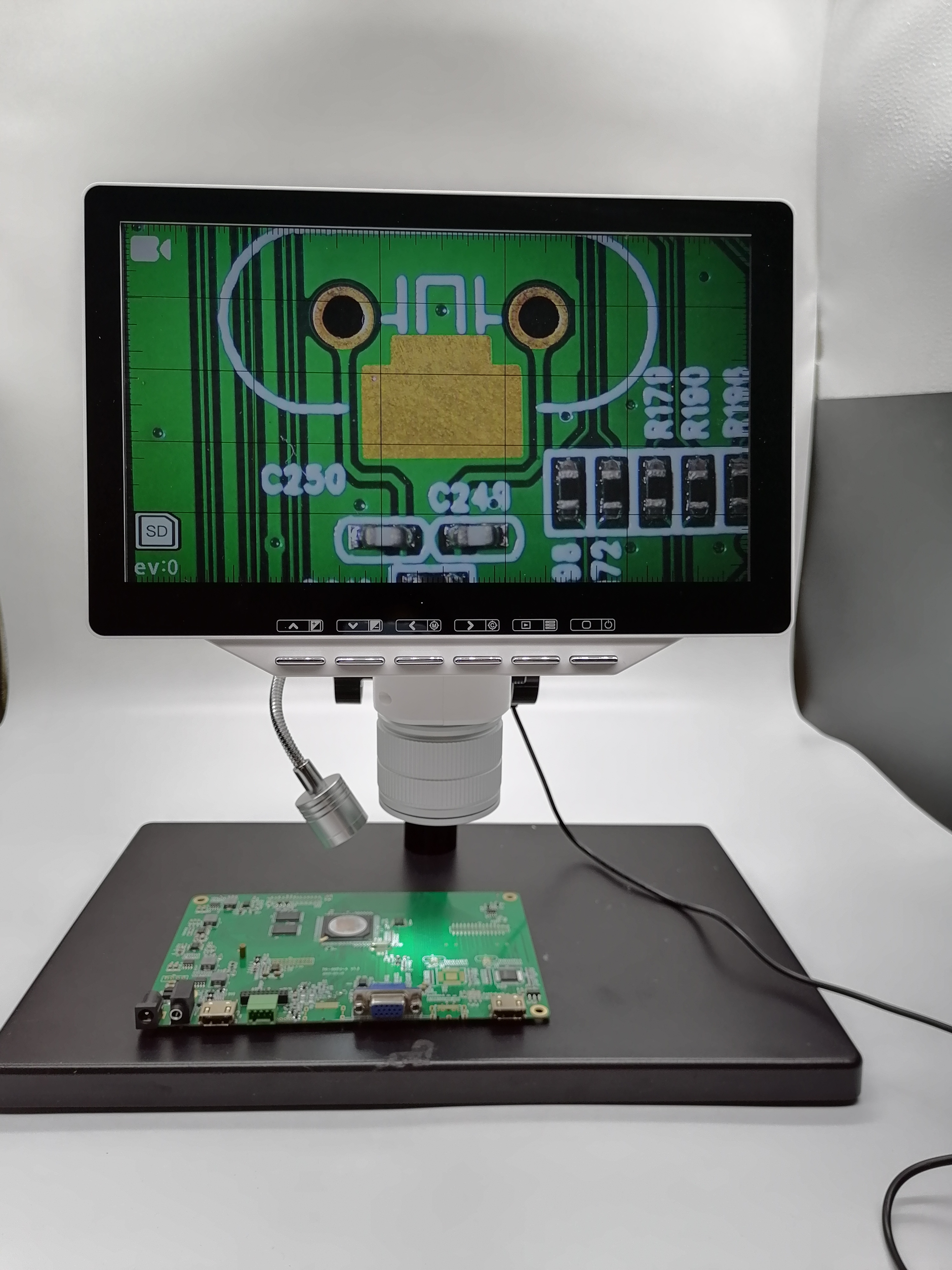 工业生产维修检测数码工业显微镜 HDMI 高清视频显微镜一体机 微尔度数码工业显微镜