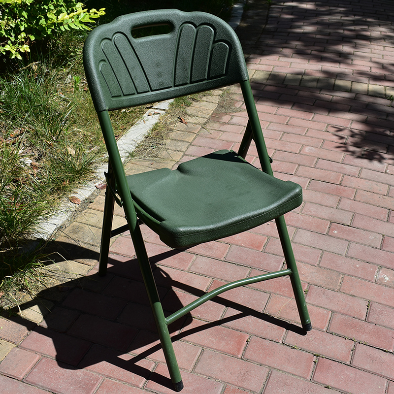 便携式折叠椅 军绿色中空吹塑椅 户外折叠椅 军绿色吹塑椅