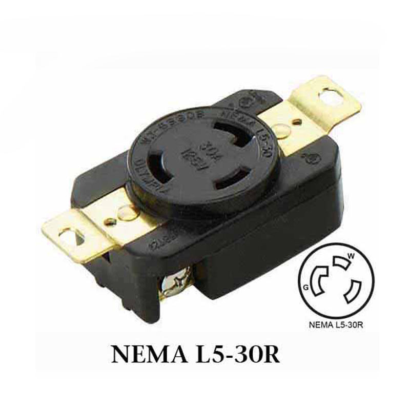 WJ-6330B NEMA L5-30R 防松插座 发电机面板插座 锁式插座 美式插座图片