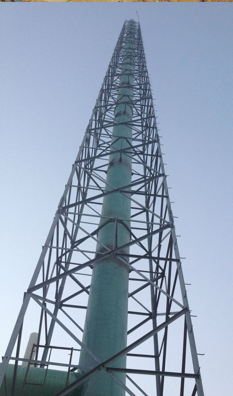 角钢烟囱塔 烟囱保护塔架 蓬泽承接 加固 拆除烟筒工程