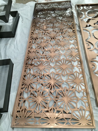 欧式复古红古铜不锈钢艺术造型屏风  黄钛金中式古典不锈钢屏风隔断装饰