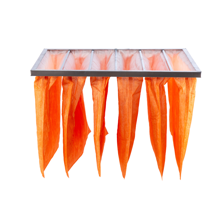 橘色F5袋式过滤器F5过滤器厂家供应，中效袋式空气过滤器批发，中效袋式空气过滤器定做 橘色F5袋式过滤器