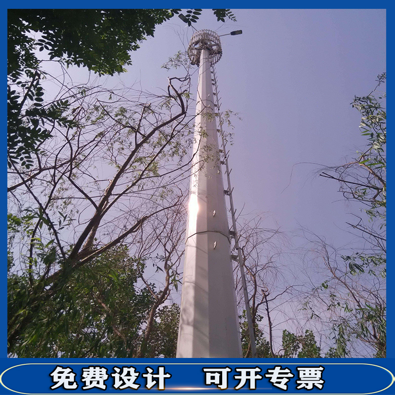 45米通信铁塔基础预算价格 信号塔 外爬式支架单管塔图片