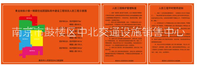 南京设计人防工程示意图，人防标识标牌