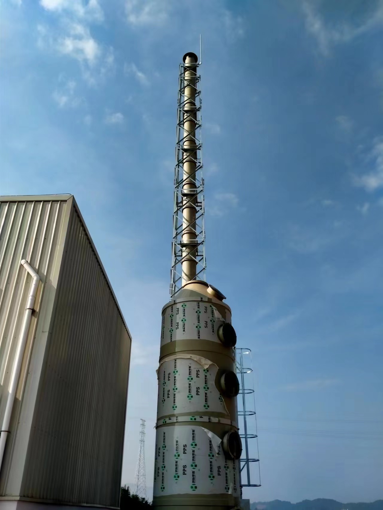 烟囱塔 脱硫烟筒塔 废气烟囱塔架 化工厂排气烟筒塔架制作安装