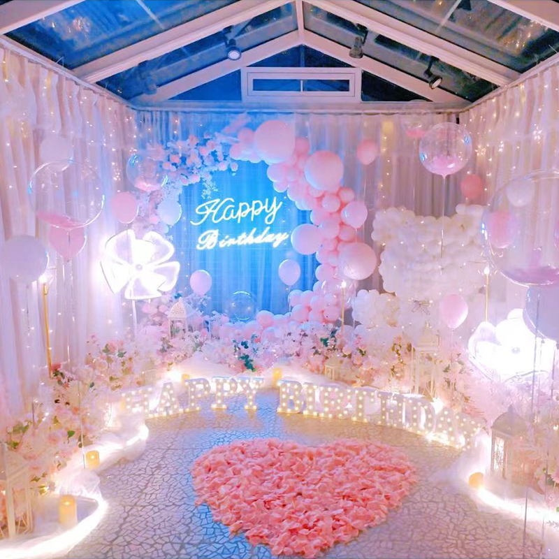 求婚策划气球花艺布置创意花艺道具浪漫惊喜场景表白图片