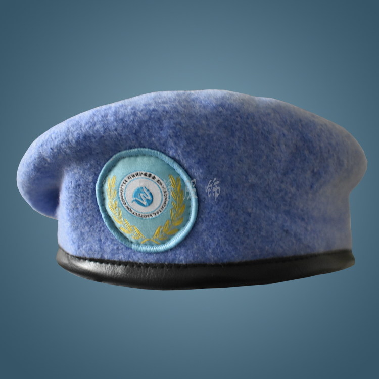 成都市物业保安贝蕾帽宝蓝色羊毛贝雷帽子厂家