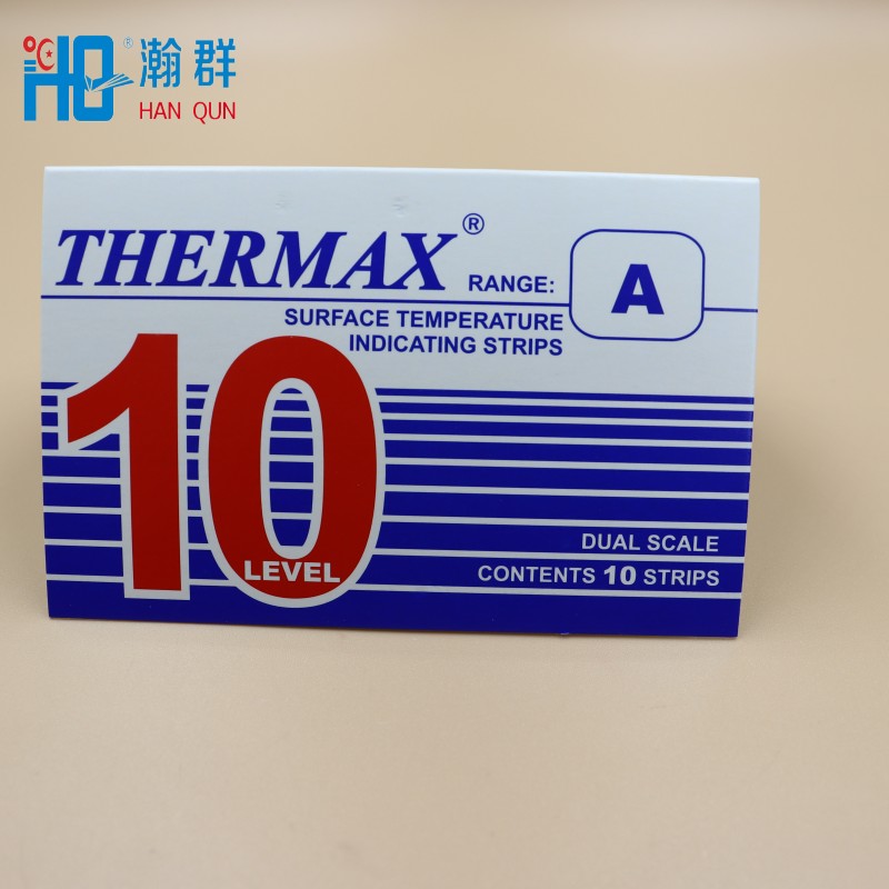 10格测温纸10A(40-71℃）英国测温纸 THERMAX热敏测温贴纸批发
