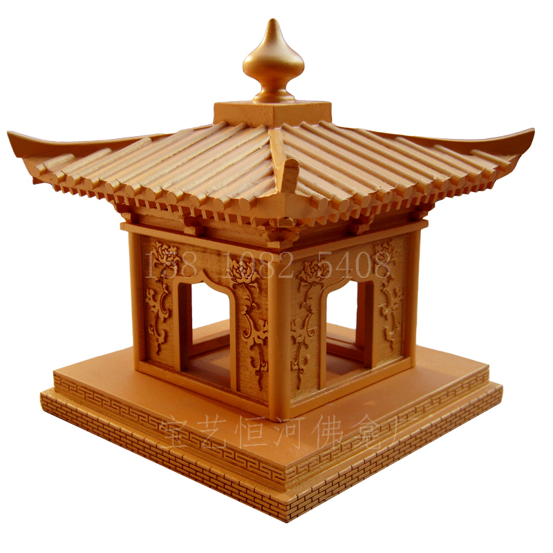 迷你四面佛龛 佛塔 家用供台 神龛 榫卯结构 香樟木制作图片