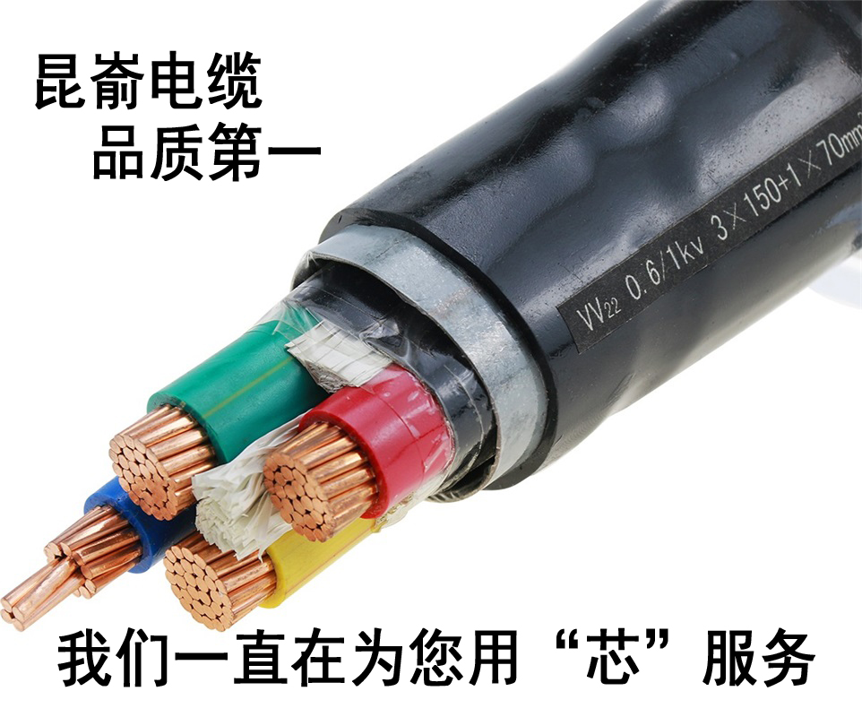 文登电缆厂  威海电缆电线销售 聚氯乙烯绝缘电缆VV电力电缆线5芯4/6/10/16/25/35/三芯